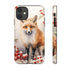 Christmas Fox in a Wreath of Red Berries - Impact Resistant Phone Case iPhone 11 Matte